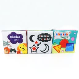Thumbnail Bộ 3 sách vải sơ sinh PiPoVietnam kích thích thị giác chủ đề Thú cưng, Hình khối, Kích thích thị giác 1