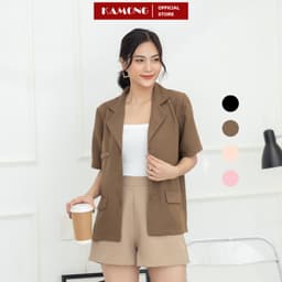 Thumbnail Áo blazer nữ tay ngắn KAMONG phong cách công sở nhiều màu, nhiều size A137 1