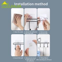 Thumbnail Móc Treo Đồ JUJIAJIA Dán Tường Dính Chặt Không Cần Đục Lỗ móc dán tường móc dán treo đồ kệ đựng đồ nhà tắm móc treo đồ 4