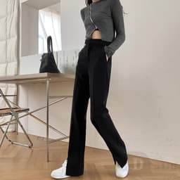 Thumbnail Quần Dài Nữ Lưng Cao Ống Rộng Thời Trang Hàn 4