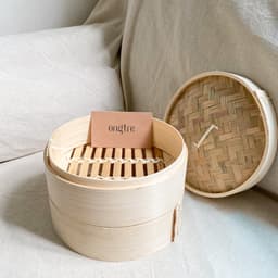 Thumbnail Xửng hấp tre bao gồm thân và nắp chính hãng ONGTRE dùng cho bánh bao, há cảo, các món hấp (DIMSUM,TOPWARE) 1