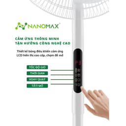 Thumbnail Quạt Cây Đứng Cảm Ứng Thông Minh Nanomax QN-01, Công Suất 45W Tặng Kèm Điều Khiển Từ Xa 2
