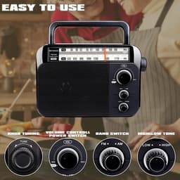Thumbnail Radio Retekess TR604 FM / AM 2 Băng Tần Có Thể Sạc Lại Với Giắc Cắm Tai Nghe 3.5mm Cho Người Già 3