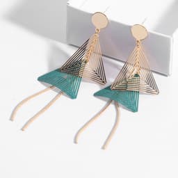 Thumbnail Bông Tai Hợp Kim Dáng Dài Phối Tua Rua Đơn Giản Thời Trang Cho Nữ PD499 4