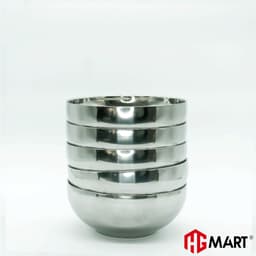 Thumbnail Bộ 5 Bát Trơn Inox cách nhiệt chống nóng thương hiệu HG Mart [Bảo hành 12 tháng] 3