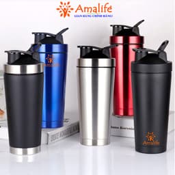 Thumbnail Bình Lắc Giữ Nhiệt Đựng Nước Shaker Inox 800ml, Bình Tập Gym Thể Thao Hãng Amalife Kèm Bóng Lò Xo Lắc 2
