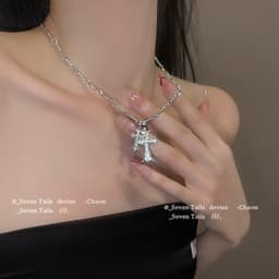 Thumbnail Vòng cổ choker 17KM Y2K mặt thánh giá đính pha lê thời trang 3