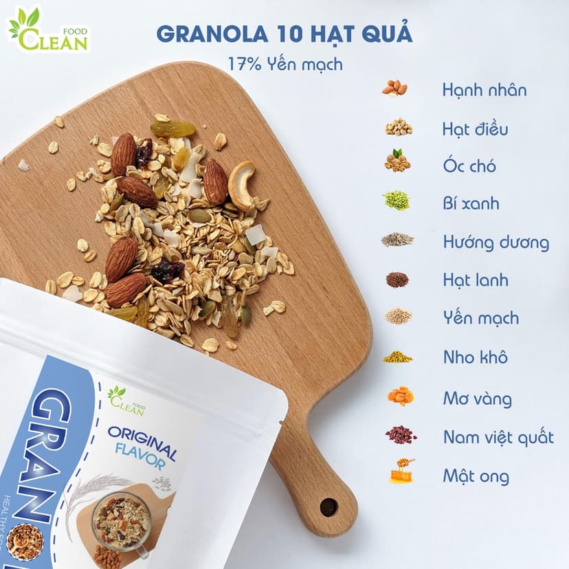 Ảnh Ngũ cốc granola siêu hạt ONFOD dành cho người tiểu đường, ăn kiêng, giảm cân, gym, yoga 250g 500g 3