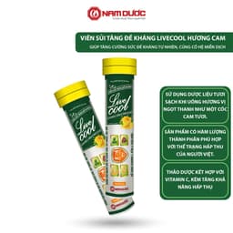 Thumbnail Viên sủi tăng đề kháng Livecool Nam Dược 16 viên x 4g hương cam, bổ sung vitamin C, kẽm và thảo dược 2