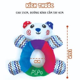 Thumbnail Lục lạc vải PiPoVietnam - Gấu trắng vui vẻ 2