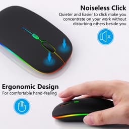 Thumbnail Chuột ko dây bluetooth GOOJODOQ im lặng siêu mỏng có đèn LED dành cho máy tính xách tay tablet táo PC 3