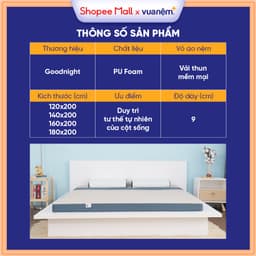 Thumbnail Nệm Foam Goodnight Massage 9cm, Đệm Foam Vua Nệm, Cấu Trúc Lượn Sóng, Duy Trì Tư Thế Nằm, Chứng nhận CertiPur-US 4