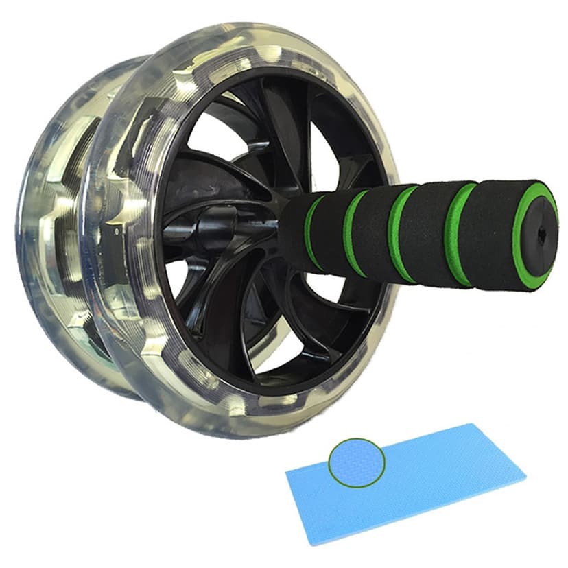 Ảnh Con Lăn Tập Bụng Silicon Bắt Nền Tốt Hơn Tập Gym Thể Dục Thể Thao 2 Bánh Chính Hãng Amalife – Kèm Thảm Lót 1