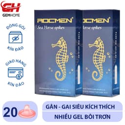 Thumbnail Bao Cao Su Rocmen Cá Ngựa Xanh Gân Gai kéo dài thời gian 2 hộp lớn (20bao) -GEMHOME 1