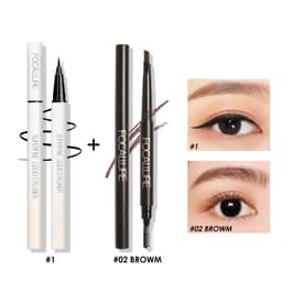 Thumbnail Set kẻ mắt + kẻ viền chân mày FOCALLURE siêu mịn lâu trôi 1