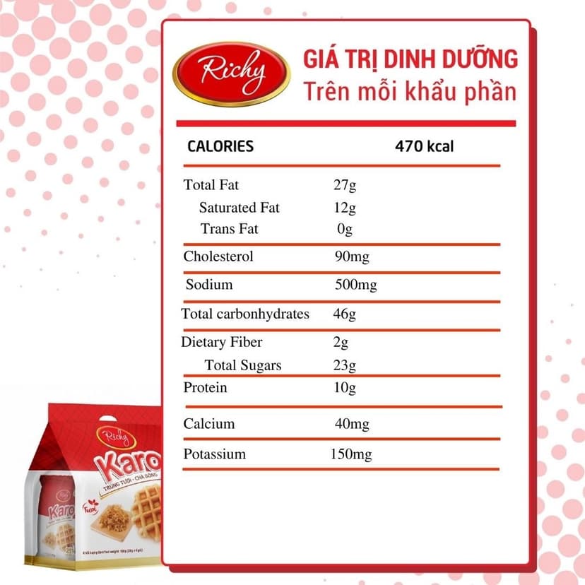 Ảnh Bánh tươi Richy KARO bịch 6 chiếc (26g/chiếc) 4