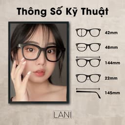 Thumbnail Gọng kính cận nam nữ LANI thời trang vuông chữ V 3331 lắp mắt cận có độ theo yêu cầu 2