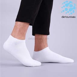 Thumbnail Vớ Cotton Cổ Ngắn Màu Trơn Thoáng Khí Detaunisex - VON1 2