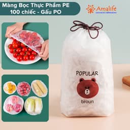 Thumbnail Túi Màng Bọc Thực Phẩm PE An Toàn Có Chun Co Giãn Siêu Dai, Túi Gấu Bọc Đồ Ăn Thực Phẩm Có Thể Tái Sử Dụng Hãng Amalife 1