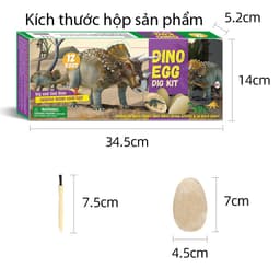 Thumbnail Đồ chơi khảo cổ học hóa thạch khủng long KAVY gồm 12 quả trứng 12 dụng cụ đào 3