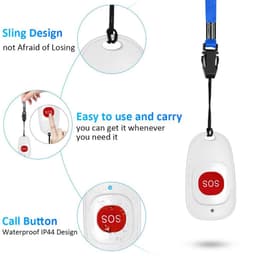 Thumbnail Nút gọi khẩn cấp RETEKESS TH001 không dây 500ft dùng với đồng hồ nhận T114 và T128 cho người chăm người già/ bệnh nhân 2