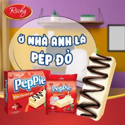 Thumbnail Bánh Peppie Richy phủ socola trắng hộp 3 (45g) bánh bông lan kem bơ sữa 4