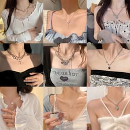 Thumbnail Vòng cổ 17KM Y2K mạ bạc đính ngọc trai nhân tạo thời trang tùy chọn kiểu dáng 3