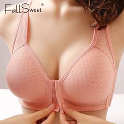 Thumbnail FallSweet Plus Size 36-44 Áo Lót Nâng Ngực Mềm Mỏng Thoáng Khí Cài Khóa Trước Cho Nữ 2