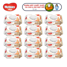 Thumbnail Thùng 12 gói Khăn ướt Huggies chiết xuất Cao cao và Bơ hạt mỡ (72 miếng/gói) 4