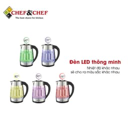 Thumbnail Ấm Siêu Tốc Thủy Tinh CHEF&CHEF CH1703D – Điều Khiển Nhiệt Độ,Đổi Màu Khi Đun, Sang Trọng & Tiện Lợi 3