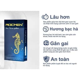Thumbnail Bao Cao Su Rocmen Cá Ngựa Xanh Gân Gai kéo dài thời gian 2 hộp lớn (20bao) -GEMHOME 3