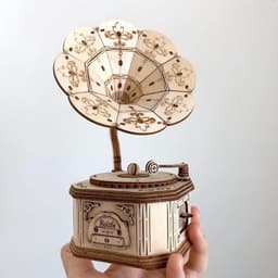 Thumbnail Mô Hình Gỗ 3D Lắp Ráp ROBOTIME Máy Hát Cổ Điển Gramophone TG408 [chưa ráp] 1