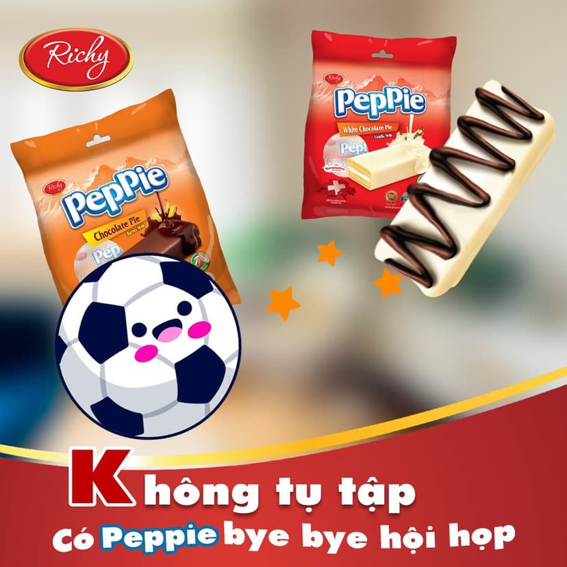 Ảnh Bánh Peppie Richy phủ socola trắng hộp 3 (45g) bánh bông lan kem bơ sữa 3