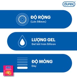 Thumbnail Durex Pleasuremax gân gai tăng khoái cảm, size 56mm, hộp 3 bao 3