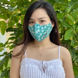 Thumbnail Khẩu trang Kissy nữ size M hoa xanh vải cotton kháng khuẩn ngăn bụi mịn PM 2.5 chống tia UV M0-0041 2