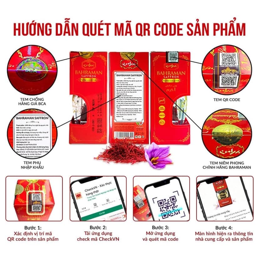 Ảnh 1.0 Gr Saffron Bahraman GEM Super Negin |Nhụy hoa nghệ tây chính hãng Iran 3