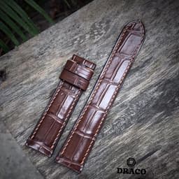 Thumbnail Dây da đồng hồ Draco DDDH01 màu nâu size 20 - 22 [Tặng kèm khóa] chất liệu da bò thật cao cấp dập vân cá sấu 2