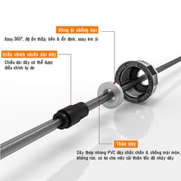 Thumbnail Dây nhảy thể thao lõi thép, dây nhảy độ bền cao Rhino J901 chống trượt, độ dài dây tùy chỉnh 1