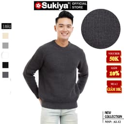 Thumbnail Áo Len Nam Cổ Tròn SUKIYA Hàng Hiệu Chất dày dặn Fom Hàn Quốc đẹp AL10 3