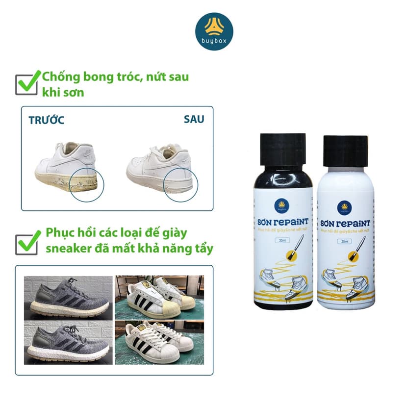 Ảnh Sơn Repaint giày - Phục hồi đế giày và che vết nứt trên đế giày (30ml) tặng kèm 2 cọ quét và cọ vẽ nét - PKBB213 3