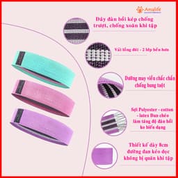 Thumbnail Dây Kháng Lực Đàn Hồi Tập Mông Trái Đào Mini Band Hỗ Trợ Tập Chân, Đùi, Gym Cao Cấp Chính Hãng Amalife 3