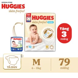 Thumbnail Tã/bỉm dán sơ sinh Huggies Skin Perfect M 76+3 miếng với 2 vùng thấm giảm kích ứng da 1