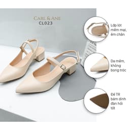 Thumbnail Carl & Ane - Giày gót vuông mũi nhọn kiểu dáng thanh lịch cao 3,5cm màu nude - CL023 1