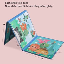 Thumbnail Đồ chơi xếp hình S-kids, Bộ sách puzzle thông minh 3 hình cho bé với mảnh ghép nam châm. 4