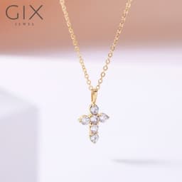 Thumbnail Mặt dây chuyền bạc hình thánh giá đính đá sang trọng lạ mắt quà Noel Gix Jewel MDC09 1