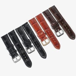 Thumbnail Dây đồng hồ nam da cá sấu đốt tre khâu tay thủ công D103-Bụi Leather size 18mm, 20mm, 22mm, 24mm 2