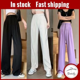 Thumbnail Daduhey Quần Dài Ống Rộng Lưng Cao 3 Màu Lựa Chọn Cho Nữ 1