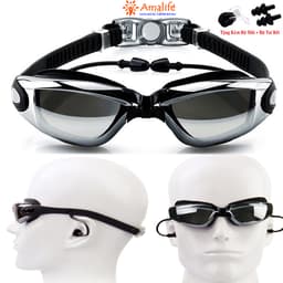 Thumbnail Kính Bơi Tráng Bạc Chống Tia UV Kèm Bịt Tai Bịt Mũi Chống Nước Gắn Liền Thân Chính Hãng Amalife 1