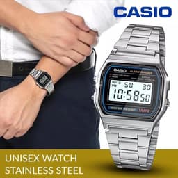 Thumbnail Đồng hồ nam dây kim loại CASIO A158WA-1DF chính hãng 2