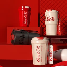 Thumbnail Cốc cà phê germ Coca-Cola đồng thương hiệu lót 316 thép không gỉ chuyên nghiệp uống cà phê miệng snap-on lật seal nhỏ cỡ nòng uống trực tiếp 2